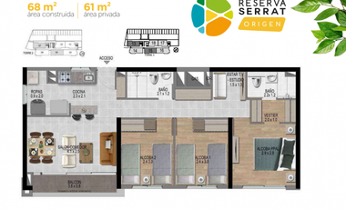 Venta (Cesión derechos) apartamento en Origen Calazans