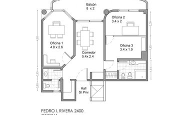 Excelente consultorio de 50 m2 con balcón al frente. Cochera fija. Belgrano.