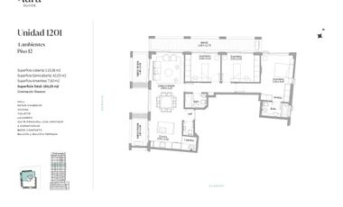 Venta departamento 4 ambientes en Olivos muy luminoso