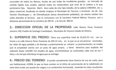 TERRENO EN VENTA EN COL. SANTIAGO CUAUTLALPAN, TEXCOCO