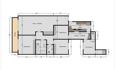 Semipiso en venta en Recoleta, 3 Dormitorios con Dependencia y Balcon corrido al frente