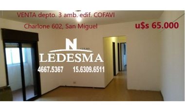 VENTA en San Miguel depto. 3 amb. edif. COFAVI