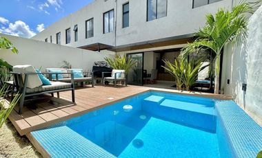 Townhouse amueblada en venta con recámara en p/ baja en Dzityá