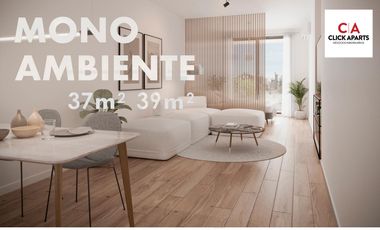Monoambiente de 36 m2 totales con Balcon al frente