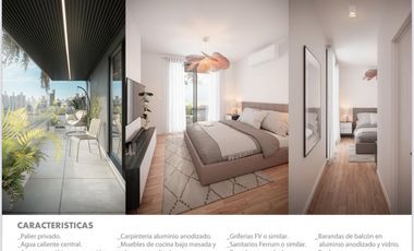Monoambiente de 36 m2 totales con Balcon al frente