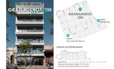 Departamento de pozo monoambiente de 35 m2 totales con balcon