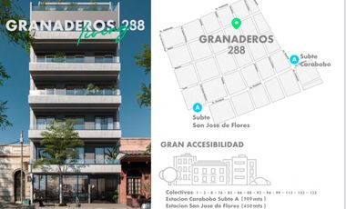 Departamento de pozo monoambiente de 35 m2 totales con balcon