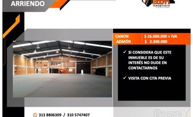 ARRIENDO BODEGA DE 1.300 M2 PARQUE INDUSTRIAL SIBERIA
