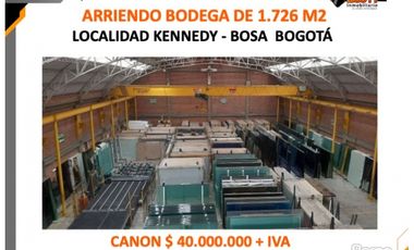 ARRIENDO BODEGA DE 1.726 M2 KENNEDY - BOGOTA