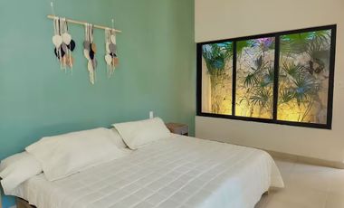 CASA EN RENTA MERIDA, CONKAL, PRIVADA CANARIA, EQUIPADA, 1 PLANTA.