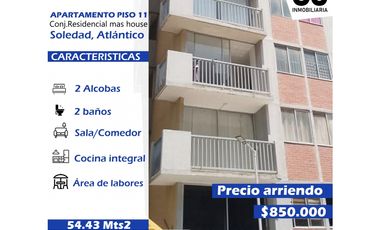 Se arrienda apartamento piso 11 conjunto Residencial mas house