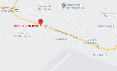 TERRENO TECAMAC SAN JUAN PUEBLO NUEVO 8576 METROS SOBRE LA CARRETERA