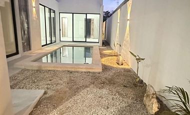 Casa de una planta con alberca en Conkal, Norte de Mérida.