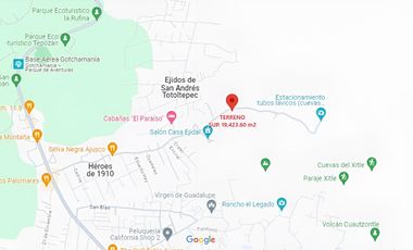 TERRENO EL ARENAL XITLE, ZONA RÚSTICA TLALPAN SUP. 19,423.60 MTS