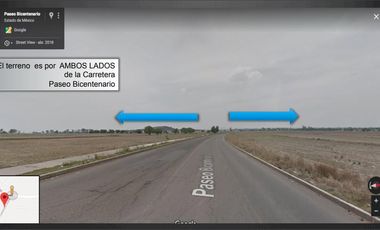 TERRENO USO INDUSTRIAL PASEO BICENTENARIO, ZUMPANGO SUP. 213 HECTÁREAS ( Escriturado )