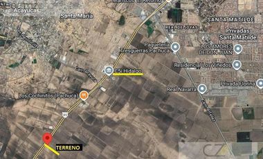 TERRENO EN VENTA  33.8 M DE FRENTE   SOBRE CARRETERA MEXICO PACHUCA  A LA ALTURA DE ACAYUCA  ANTES DE LLEGAR A RESTAURANTE LOS COCHINITOS