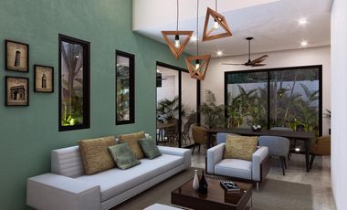 Casa en venta de una planta en Cholul