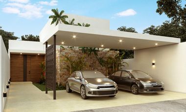 Casa en venta de una planta en Cholul