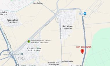 Terreno en  EDO MEX, NEXTLALPAN, CTO EXT. MEXIQUENSE, CP.55794 sup. 1 Hectárea