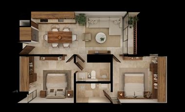 Departamento de 2 recámaras con amenidades en Conkal, Mérida