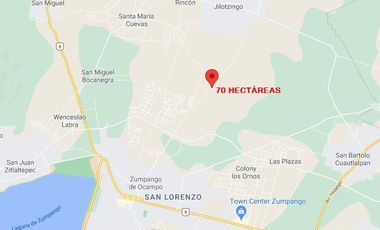 Terreno en  Zumpango, Edo. de Méx. Sup. 70 Hectáreas.