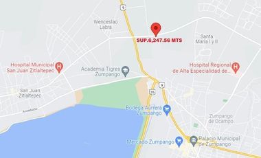Terreno en Zumpango, Estado de México. Sup. 6,247.56 m2
