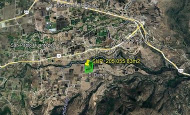 TERRENO EN VENTA  SAN PABLO, EL BANCO  JILOTEPEC, HIDALGO , SUP. 20 HECTÁREAS