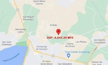 TERRENO ZUMPANGO PASEO BICENTENARIO SUP. 8,043.29 MTS