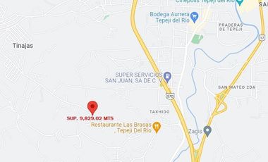 TERRENO TEPEJI DEL RÍO DE OCAMPO, HIDALGO SUP. 9,829.02 MTS