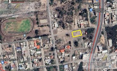 TERRENO EN VENTA CALLE ALTOS HORNOS ESQ. IND. METAL MECANICA, COL. LA FUNDICIÓN, ACTOPAN, HGO.
