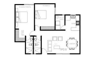 Departamento R58 en  venta Tequis