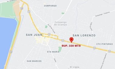 TERRENO SAN LORENZO ZUMPANGO ESTADO DE MÉXICO SUP. 330 MTS