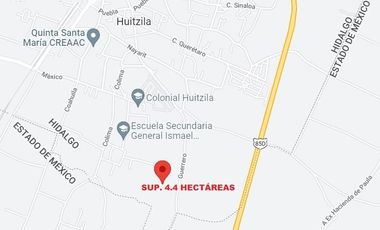 Terreno en Huitzila, Hidalgo. Sup. 44,000 m2