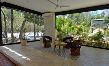 Depto de lujo amueblado y equipado en Aldea Zamá, Tulum.