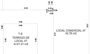 VENTA | RENTA Local Comercial u Oficina de 42 obra gris con 21 m2 terraza