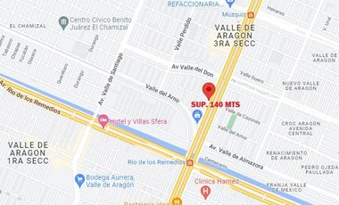Edificio - Restaurante en Valle de Aragón, Ecatepec, Edo. Méx. Sup. 140 m2