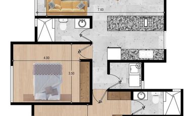 Departamento B47 en  Venta Las Aguilas