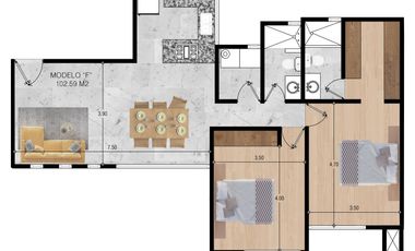 Departamento B47 en  Venta Las Aguilas