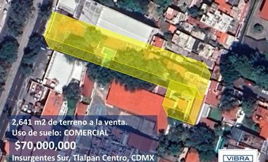 2,620 m2 a la VENTA en Insurgentes Sur.