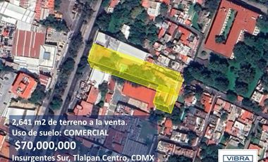 2,620 m2 a la VENTA en Insurgentes Sur.