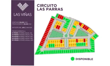 Terrenos en venta en Circuito Las Parras en LAS VIÑAS, Residencial Los Viñedos.