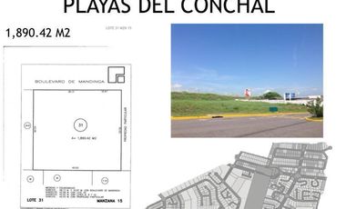 Terreno en  VENTA EN FRAC, PLAYAS DEL CONCHAL, RIVIERA VERACRUZANA, ALVARADO, VERACRUZ