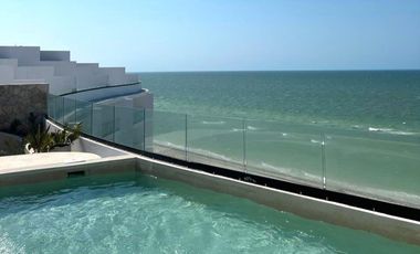 Departamento de Lujo Frente al Mar en Siela Telchac, Amueblado y Equipado