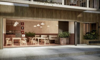 Penthouse exterior con balcón y roof garden privado — Vértiz 496