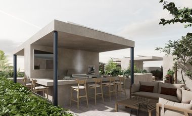 Penthouse exterior con balcón y roof garden privado — Vértiz 496