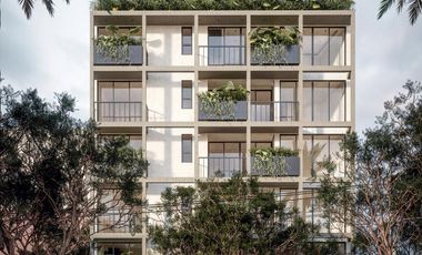 Penthouse exterior con balcón y roof garden privado — Vértiz 496