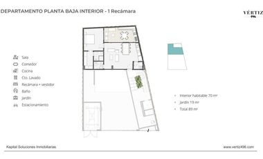 Departamento con jardín privado en planta baja — Vértiz 496