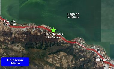 Terreno con vista al lago de Chapala, San Nicolás de Acuña, 897 M2