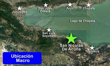 Terreno con vista al lago de Chapala, San Nicolás de Acuña, 1,000 M2