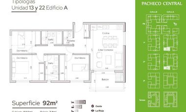 Depto  en Venta 3 dorm.  en Complejo Pacheco Central, Pacheco, Tigre, G.B.A. Zona Norte